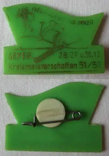 DDR Abzeichen Kreismeisterschaften Geyer 1951/52 Freundschaft für immer (140897)