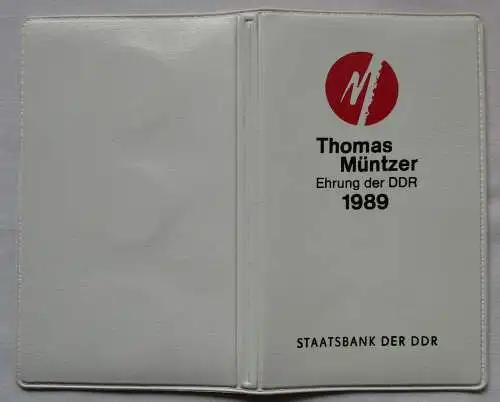 DDR 2 x 5 Mark 1989 - Mappe Thomas Müntzer / Zwickau + Mühlhaus. - Stgl.(121197)