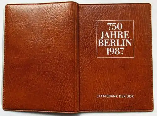 DDR 750 Jahre Berlin,Offizieller Folder m. 4 Münzen & Token, Staatsbank (121270)