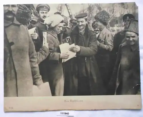 111940 großes Original Propaganda Bild "Beim Tauschhandel" 1. Weltkrieg