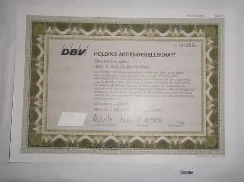 50 Mark Aktie DBV Holding AG Wiesbaden August 1990 (128088)