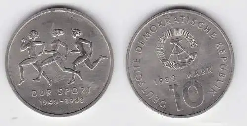 DDR Gedenk Münze 10 Mark 40 Jahre DDR Sport 1988 Stempelglanz (120959)