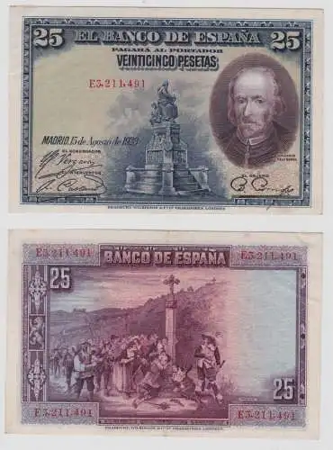 25 Pesetas Banknote Spanien 15.August 1928 (151553)