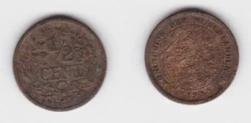 1/2 Cents Kupfer Münze Niederlande 1915 ss (134134)