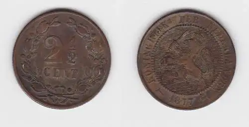2 1/2 Cent Kupfer Münze Niederlande 1877 ss (131379)