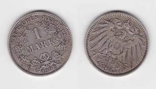 1 Reichsmark Silber Münze 1902 J ss (144421)