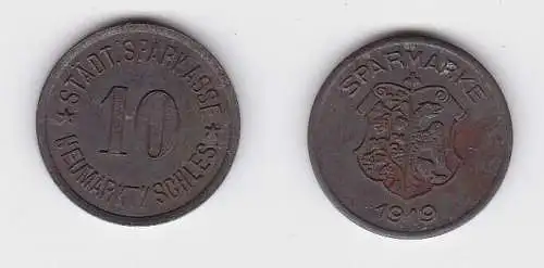 10 Pfennig Eisen Münze Sparmarke Sparkasse Neumarkt Schlesien 1919 (151392)