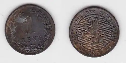 1 Cent Kupfer Münze Niederlande 1877 ss+ (135208)