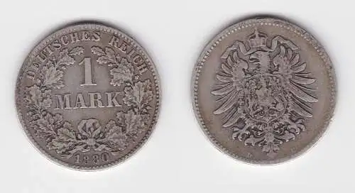 1 Mark Silber Münze Deutschland Kaiserreich 1880 D Jäger Nr.9 (142772)
