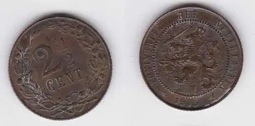 2 1/2 Cent Kupfer Münze Niederlande 1905 vz (139263)