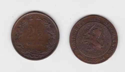 2 1/2 Cent Kupfer Münze Niederlande 1883 f.ss (135844)