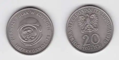 20 Zloty Kupfer Nickel Münze Polen Interkosmos 1978 (136005)