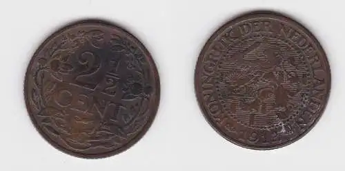 2 1/2 Cent Kupfer Münze Niederlande 1912 ss (130510)