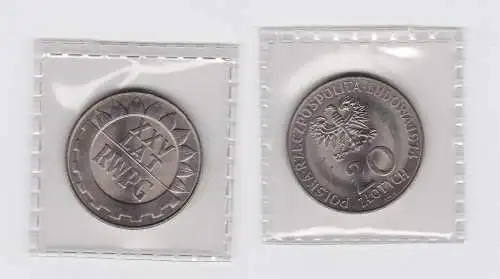 20 Zloty Kupfer Nickel Münze Polen 1974 XXV LAT RWPG (134196)