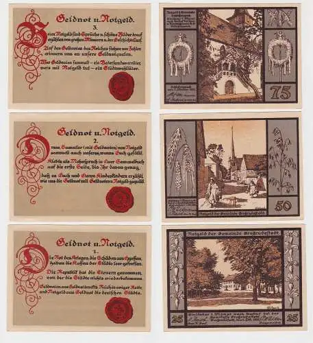 3 Banknoten Notgeld Gemeinde Großrudestedt 1921 (150317)