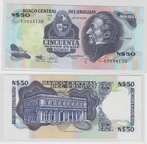 Uruguay Banknoten 50 Nuevo Peso (1988-89) P 61A Bankfrisch UNC (150432)