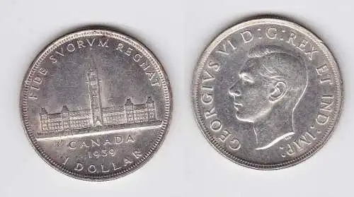 1 Dollar Silbermünze Kanada Parlamentsgebäude in Otawa 1939 (150411)