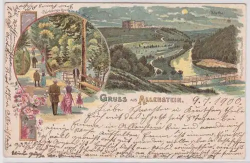 901596 Ak Lithographie Gruß aus Allenstein Olsztyn in Ostpreussen 1900