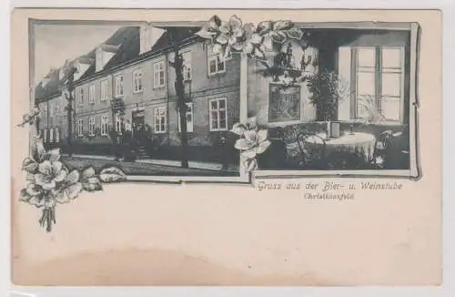 04791 Mehrbild Ak Gruß aus der Bier- und Weinstube Christiansfeld um 1900