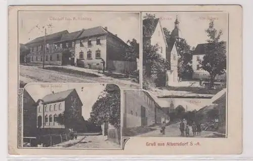 30181 Mehrbild Ak Gruß aus Albersdorf S.-A. Gasthof , Schule usw. 1921