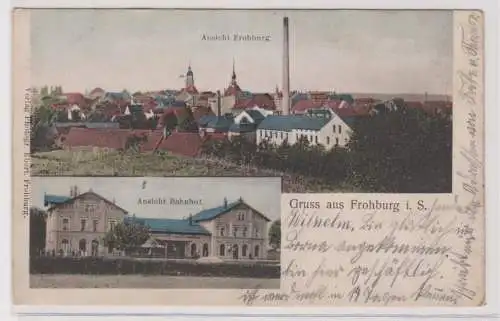 41800 Mehrbild Ak Gruß aus Frohburg in Sachsen Bahnhof usw. 1905
