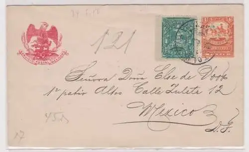 34203 alter Ganzsachen Brief Mexiko 5 Centavos 1895