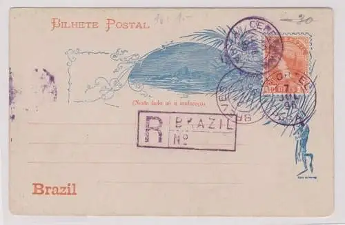 900363 seltene Ganzsachen Postkarte Brasilien 40 Reis 1896