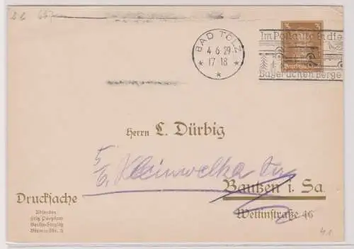 64218 DR Ganzsachen Drucksache Zudruck L.Dürbig Bautzen in Sachsen 1929