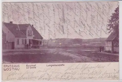 900025 AK Gruss aus Lostau - Gasthof zur Sonne, Lungenheilstätte 1906