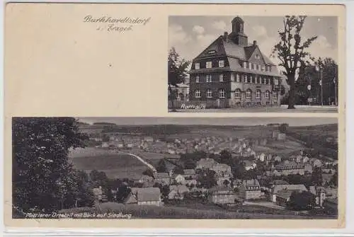 93284 AK Burkhardtsdorf - Rathaus, Mittlerer Ortsteil mit Blick auf die Siedlung