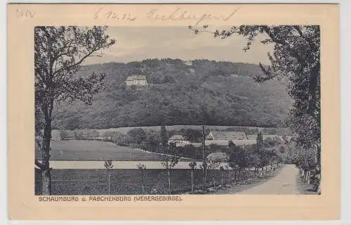 99522 Ak Schaumburg und Paschenburg (Wesergebirge) - Straßenansicht 1912