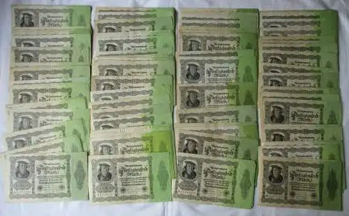 Sammlung mit 100 Banknoten 50000 Mark 1922 Ro. 79 (139524)