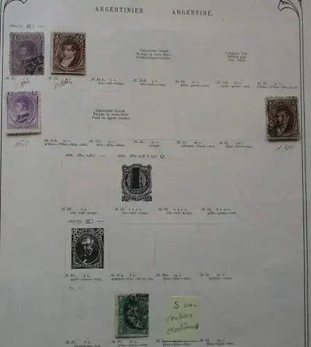 seltene Briefmarkensammlung Argentinien 1867 bis 1911 (120093)