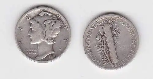 1 Dime Silber Münze USA 1943 Liberty (147105)