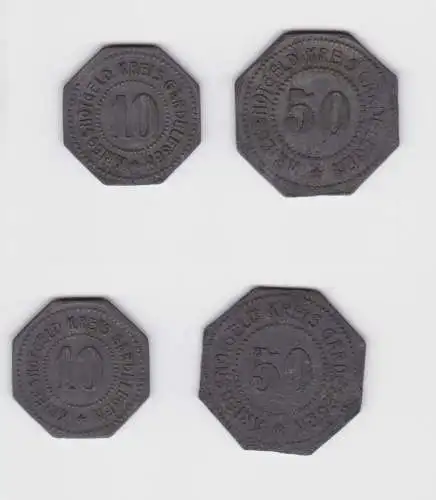 10 & 50 Pfennig Zink Notgeld Münzen Kreis Gardelegen  (139903)