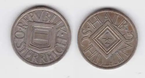 1/2 Schilling Silber Münze Österreich Wappen 1926 (133727)