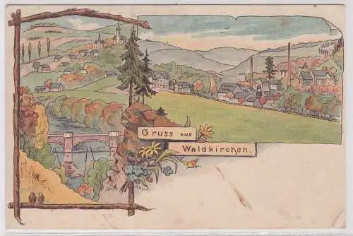 99137 Künstler Ak Gruss aus Waldkirchen um 1910