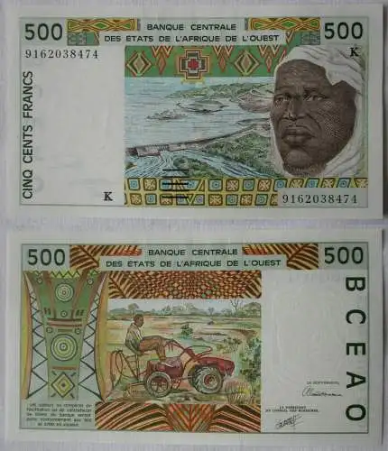 500 Franc Banknote Westafrika (1991) kassenfrisch UNC (138457)