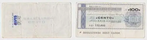 100 Lire Banknote Italien Italia La Banca Belinzaghi 30.Juni 1977 (156040)