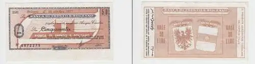 50 Lire Banknote Italien Italia Banca di Trento e Bolzano 26.10.1977 (152086)