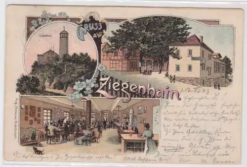 99471 AK Gruss aus Ziegenhain - Fuchsthurm, Gaststätte mit Außenwirtschaft 1903