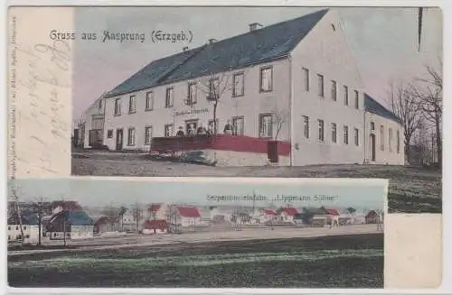 99727 AK Gruss aus Ansprung (Erzgebirge) - Serpentinsteinfabrik "Lippmann Söhne"