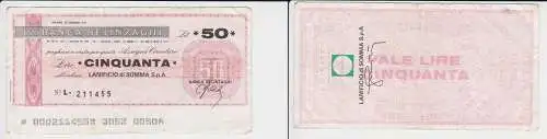 50 Lire Banknote Italien Italia La Banca Belinzaghi 30.Juni 1977 (152499)