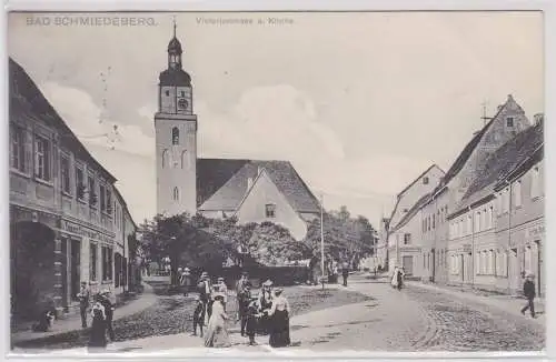 88831 Ak Bad Schmiedeberg Victoriastrasse und kirche 1907