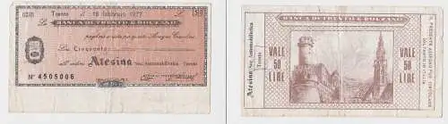 50 Lire Banknote Italien Italia Banca di Trento e Bolzano 26.2.1977 (154930)