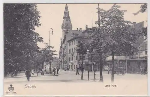 65814 Ak Leipzig Löhrsplatz mit Geschäften um 1900