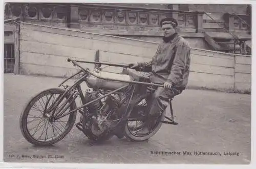 44855 Ak Leipzig Radsport Schrittmacher Max Hüttenrauch um 1910