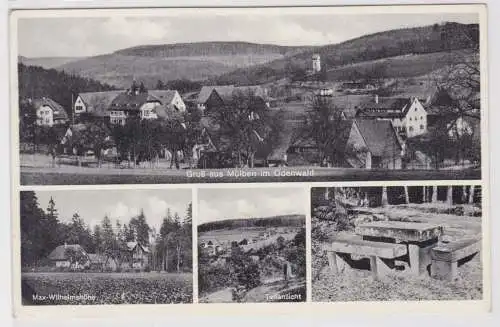 81182 Mehrbild Ak Gruß aus Mülben im Odenwald Gaststätte & Pension "3 Lilien"