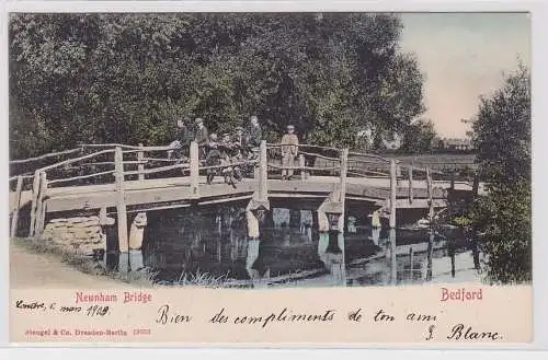 81478 AK Bedford - Newnham Bridge (Newnham Brücke) mit Kindern darauf 1899