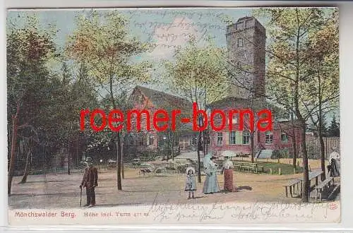 77012 Ak Mönchswalder Berg mit Restaurant und Turm 1908